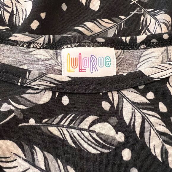 LuLaRoe Feather Print Sheath Dress Women's Large - Picture 7 of 8
